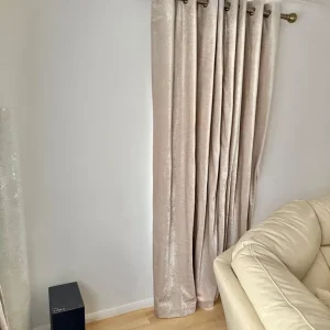 Dorma cream Lymington eyelet Curtain x1 drop 232 cm wide x 228cm drop