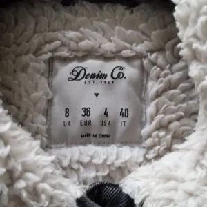 Denim Co Black Fleece Lined Denim Jacket UK Size 8 Euro 36 - Image 2