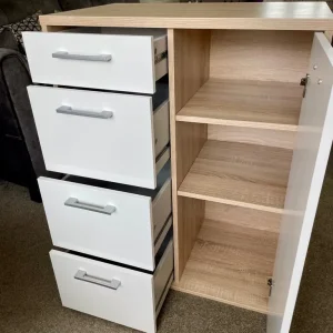 Lovely white/oak effect storage cupboard - Image 2