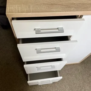 Lovely white/oak effect storage cupboard - Image 3
