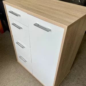 Lovely white/oak effect storage cupboard - Image 4