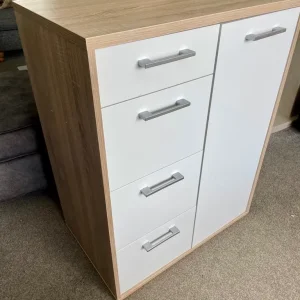 Lovely white/oak effect storage cupboard - Image 5