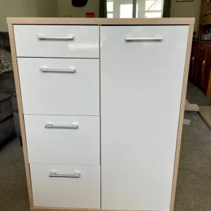 Lovely white/oak effect storage cupboard