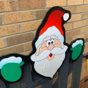 Solid Wood Christmas Novelty Over Fence Santa, elf, grinch, snowman, reindeer ornaments - Image 4