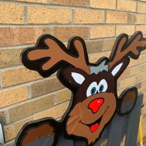 Solid Wood Christmas Novelty Over Fence Santa, elf, grinch, snowman, reindeer ornaments - Image 6