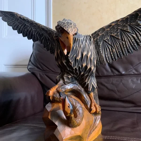 Hand crafted wooden eagle from 1960's/1970's - life size