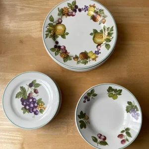 Royal Norfolk Fruit Design plate + bowl set