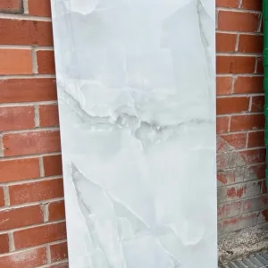 60x120 White and Grey High Gloss Porcelain Tile - Image 2