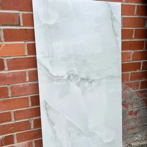 60x120 White and Grey High Gloss Porcelain Tile - Image 3