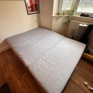 IKEA LYCKSELE LÖVÅS 2 seat sofa bed + bed frame + cover - Image 2