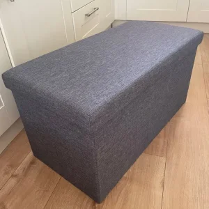 Grey ottoman and storage cube - Image 3