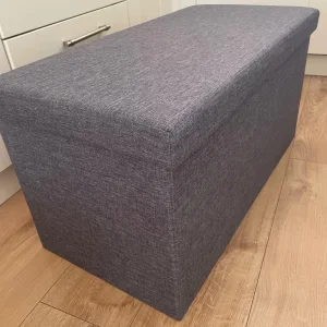 Grey ottoman and storage cube - Image 4