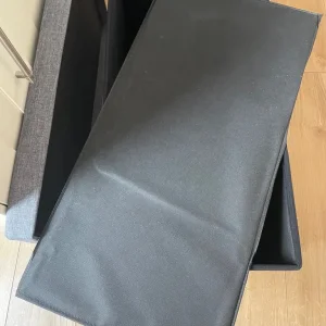 Grey ottoman and storage cube - Image 5