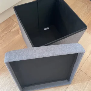 Grey ottoman and storage cube - Image 8