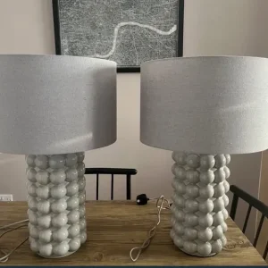 Habitat Pair of large grey bobble lamps vgc