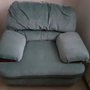 Green suede look Armchair - Image 2