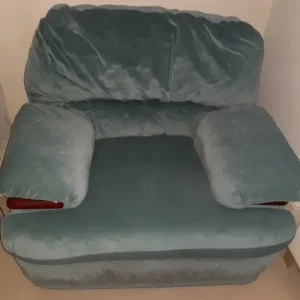 Green suede look Armchair - Image 3