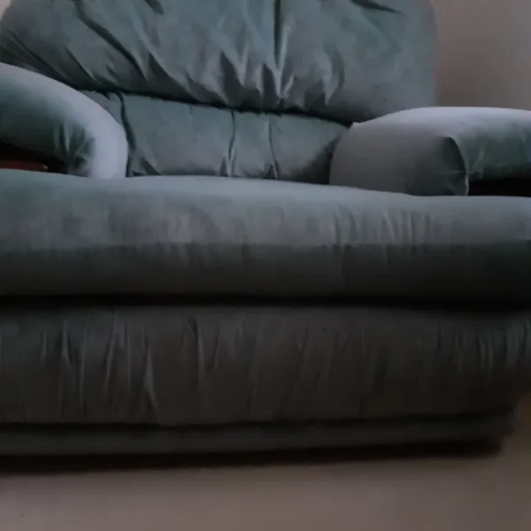 Green suede look Armchair