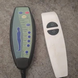 Grey rise and recline heat and massage chair with cup holders - Image 3