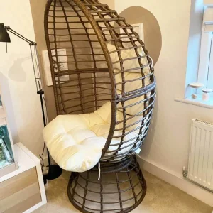 Rattan Egg Chair Swing Wicker Armchair Outdoor Indoor Patio Bedroom Lounge Living Room RRP £295 - Image 2
