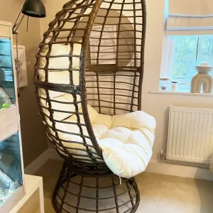 Rattan Egg Chair Swing Wicker Armchair Outdoor Indoor Patio Bedroom Lounge Living Room RRP £295 - Image 3