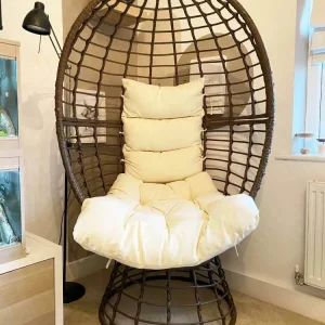 Rattan Egg Chair Swing Wicker Armchair Outdoor Indoor Patio Bedroom Lounge Living Room RRP £295 - Image 4