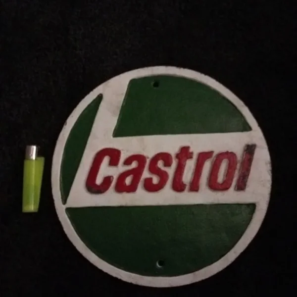 Castrol wall plate cast iron Vintage