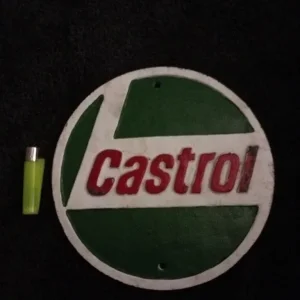 Castrol wall plate cast iron Vintage