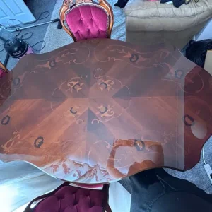 Solid Wood Dining Table and Chairs - Brown - Image 3