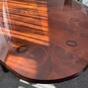 Solid Wood Dining Table and Chairs - Brown - Image 5