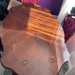 Solid Wood Dining Table and Chairs - Brown - Image 8