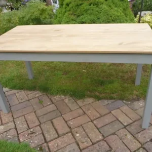 Grey & Pine Dining Table 4 chairs & Bench in Ex Cond - Image 8