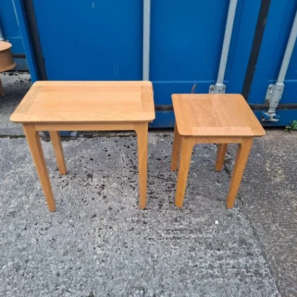 2 small oak side tables