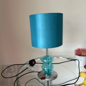 Blue and silver bedside light