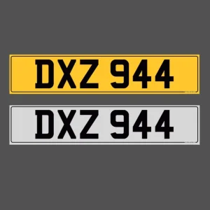 DXZ 944 Porsche Dateless Registration Number Plate