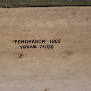 vintage 1962 pendragon canvas suitcase with leather trim - Image 5