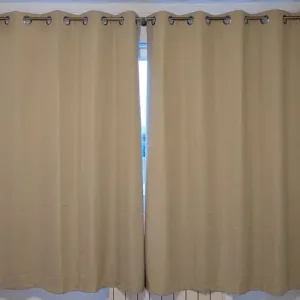 Light Cream Blackout Eyelet Curtains 183cm Drop - Image 4