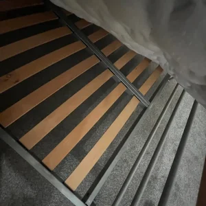 Double Bed Frame Metallic/Wooden Mix - Image 3