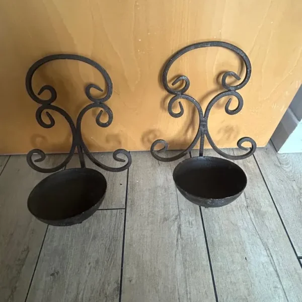 Antique wall candle holders