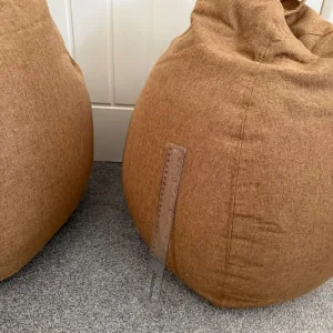 Pair of brown bean bags - Image 5