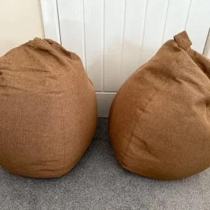 Pair of brown bean bags