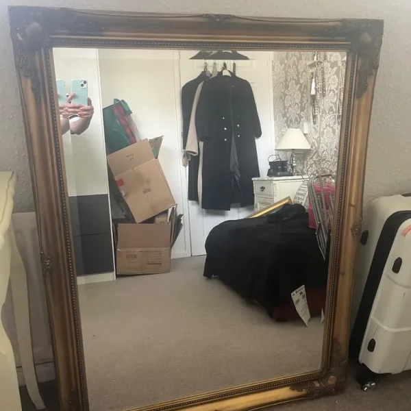 Large gold wall mirror