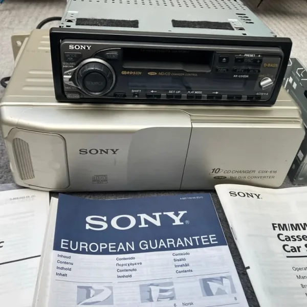 SONY RETRO CAR STEREO XR-C5120R CASSETTE PLAYER AND CDX-616 10 DISC CHANGER