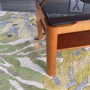 Vintage Mid Century Teak & Smoked Glass Myer Coffee Table - Retro MCM - Image 3