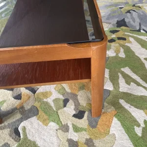 Vintage Mid Century Teak & Smoked Glass Myer Coffee Table - Retro MCM - Image 4