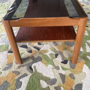 Vintage Mid Century Teak & Smoked Glass Myer Coffee Table - Retro MCM - Image 8