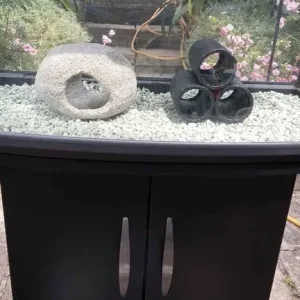 Fish tank / aquarium with a stand, 64L, working light and accessories, good condition