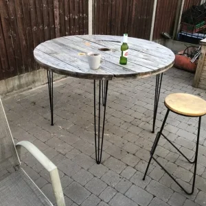 Garden cable drum table