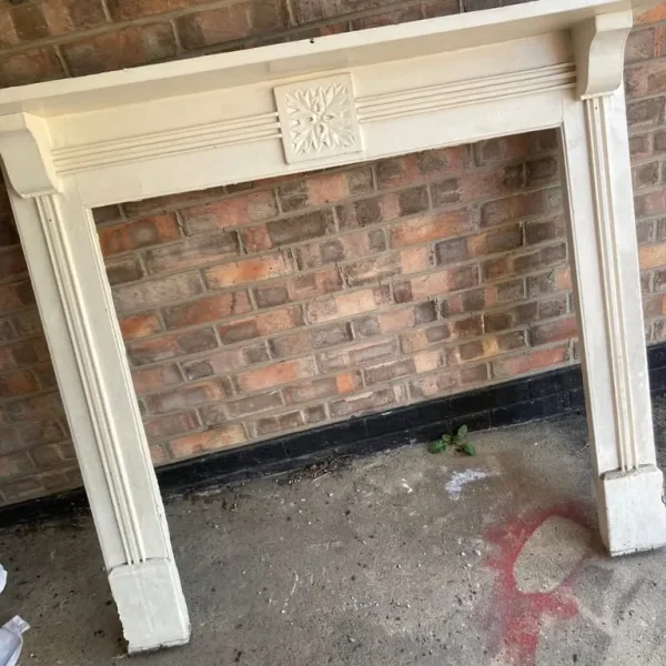 Antique wooden fire place display