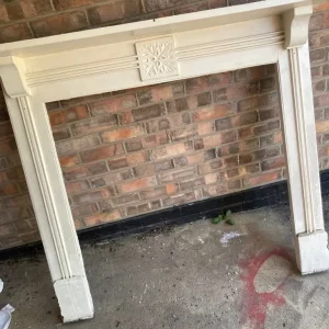 Antique wooden fire place display